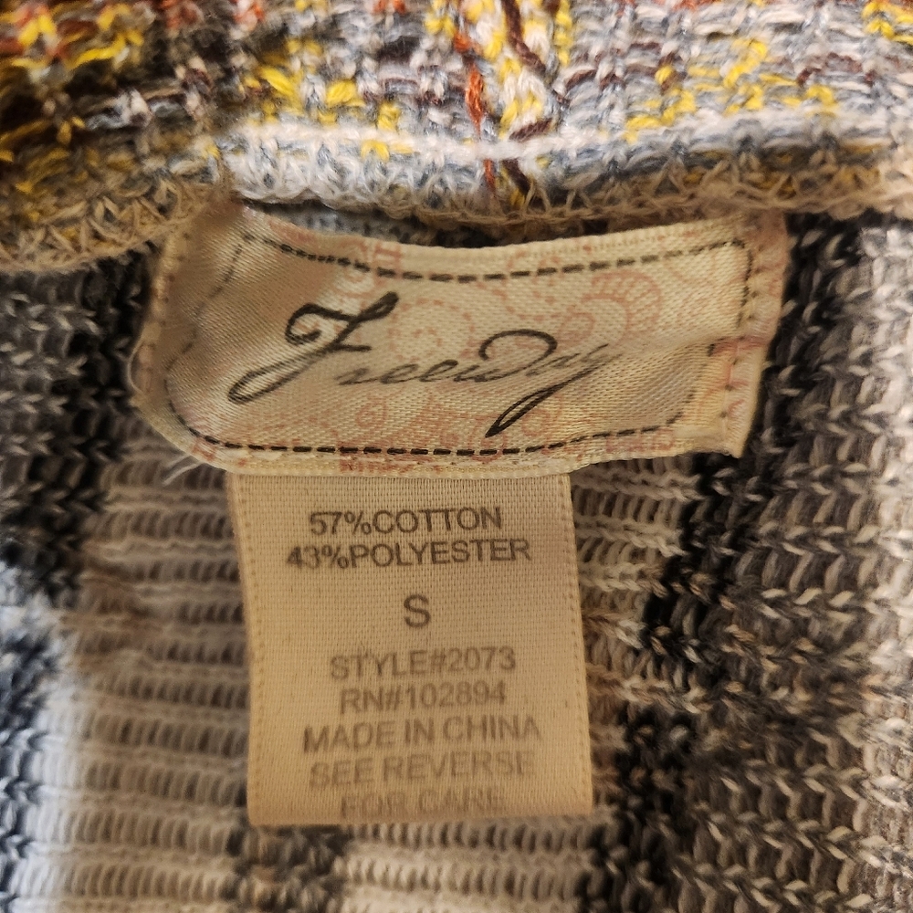 FreeDay Multicolor Patterned Open Front Sweater - image 2